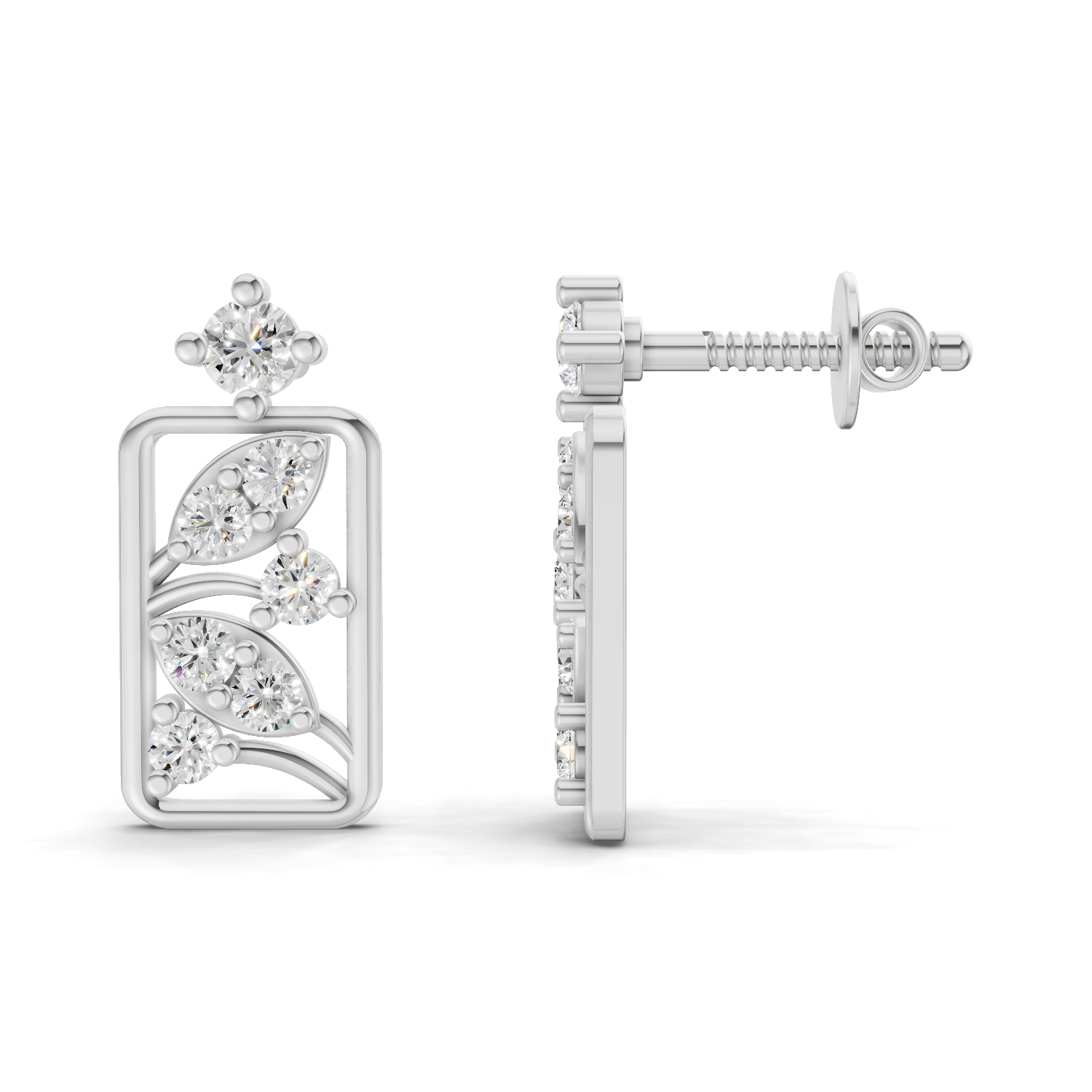 0.36 Carat Earrings 14K - White Gold