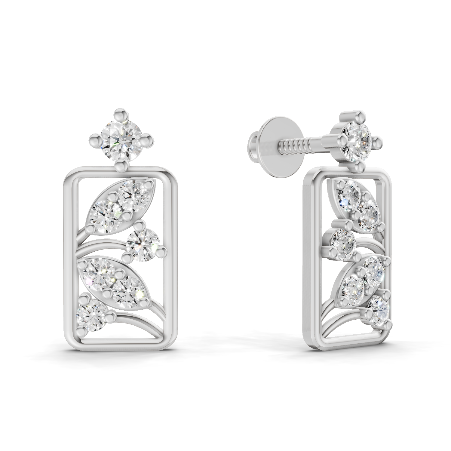 0.36 Carat Earrings 14K - White Gold