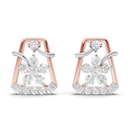 0.44 Carat Floral Trapeze Diamond Drop Earrings 14K - Rose Gold