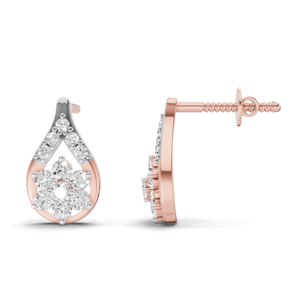 0.45 Carat Teardrop Earrings 14K - Rose Gold