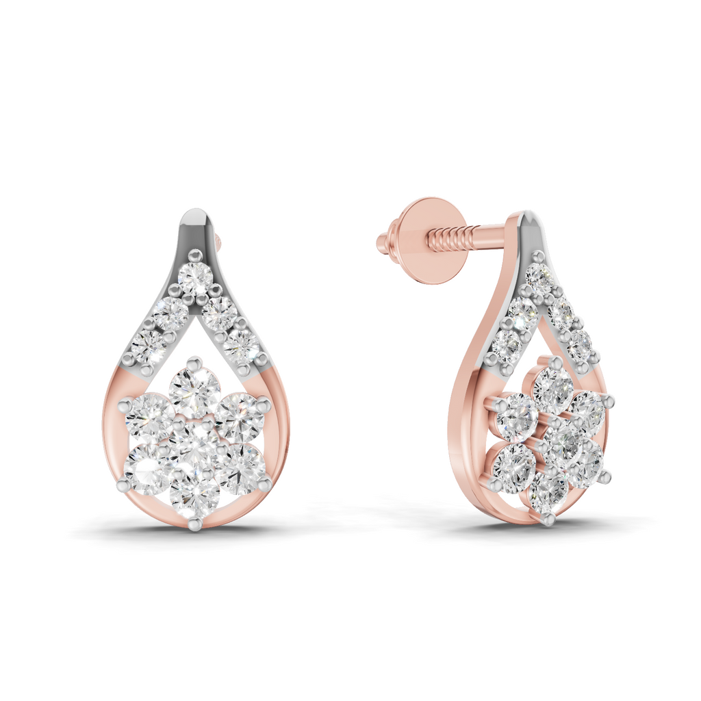 0.45 Carat Teardrop Earrings 14K - Rose Gold