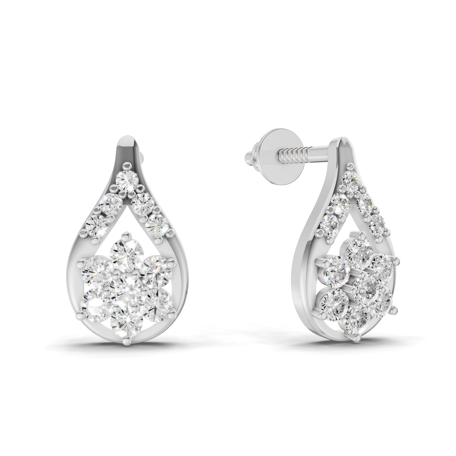 0.45 Carat Teardrop Earrings 14K - White Gold