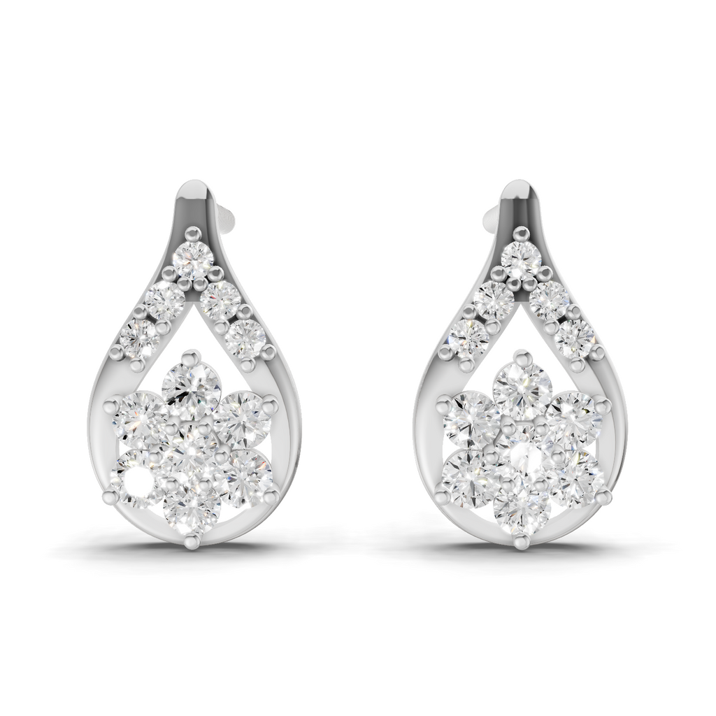 0.45 Carat Teardrop Earrings 14K - White Gold