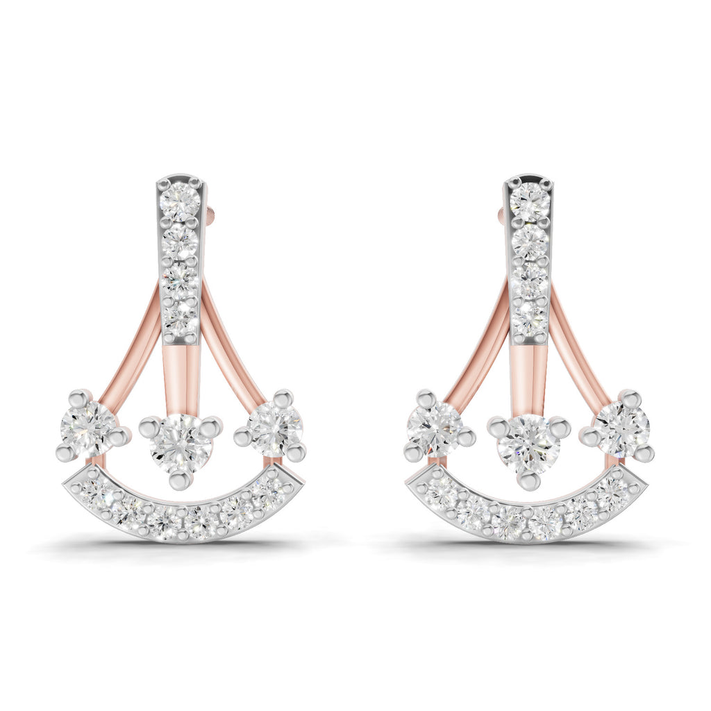 0.46 Carat Trinity Sparkle Earrings 14K - Rose Gold