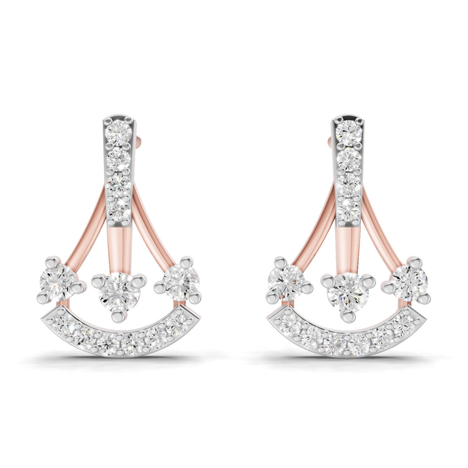 0.46 Carat Trinity Sparkle Earrings 14K - Rose Gold