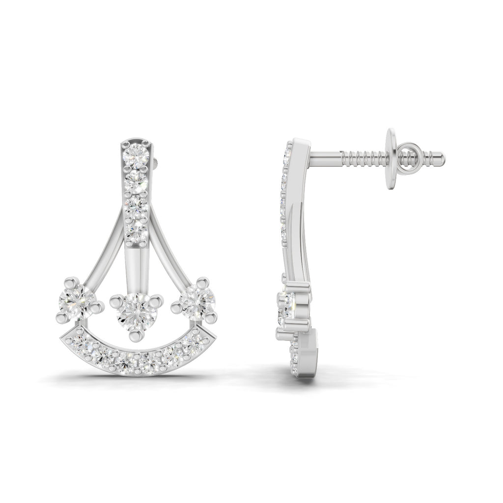 0.46 Carat Trinity Sparkle Earrings 14K - White Gold