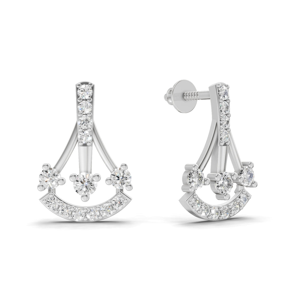 0.46 Carat Trinity Sparkle Earrings 14K - White Gold