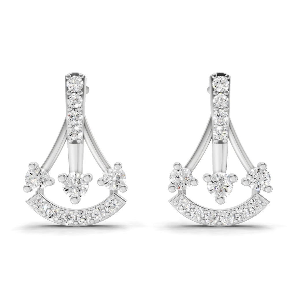 0.46 Carat Trinity Sparkle Earrings 14K - White Gold