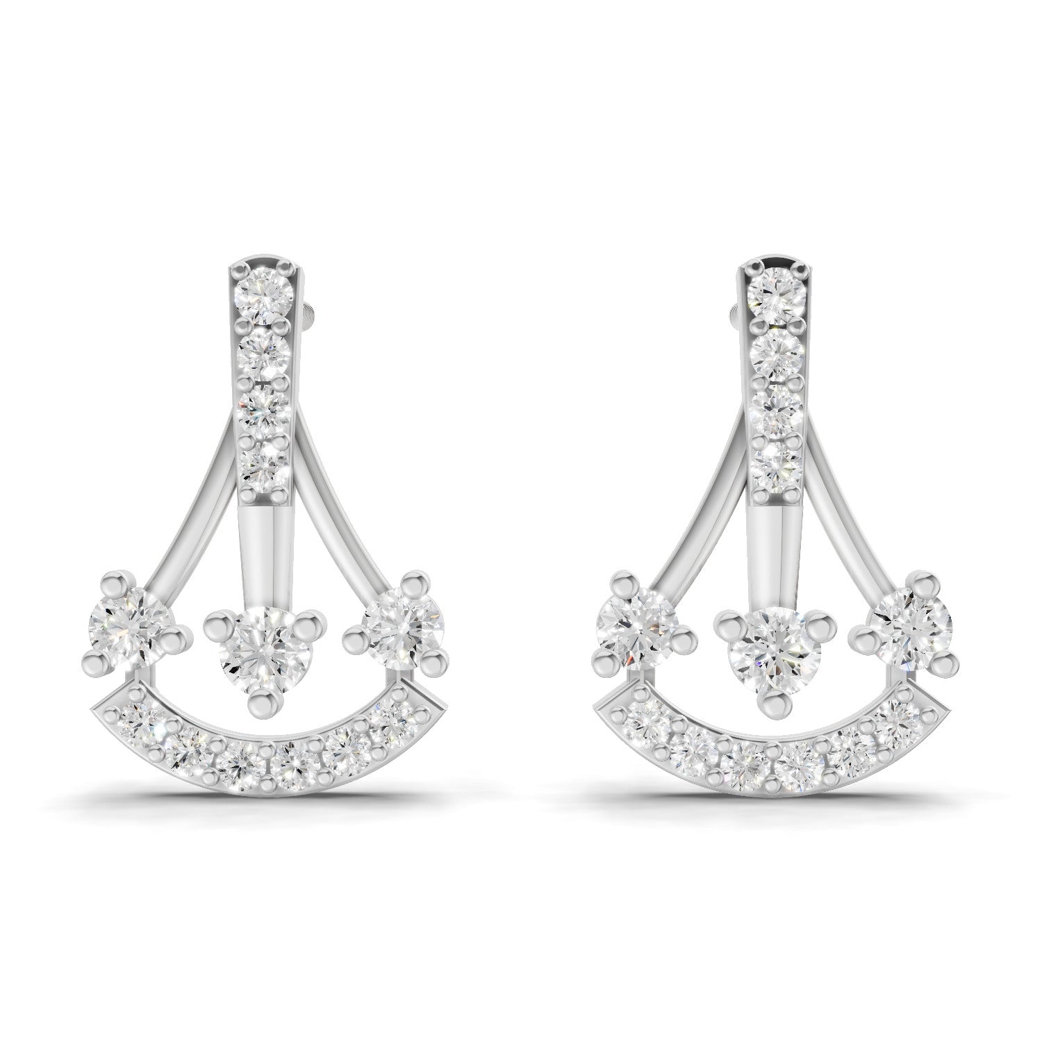 0.46 Carat Trinity Sparkle Earrings 14K - White Gold