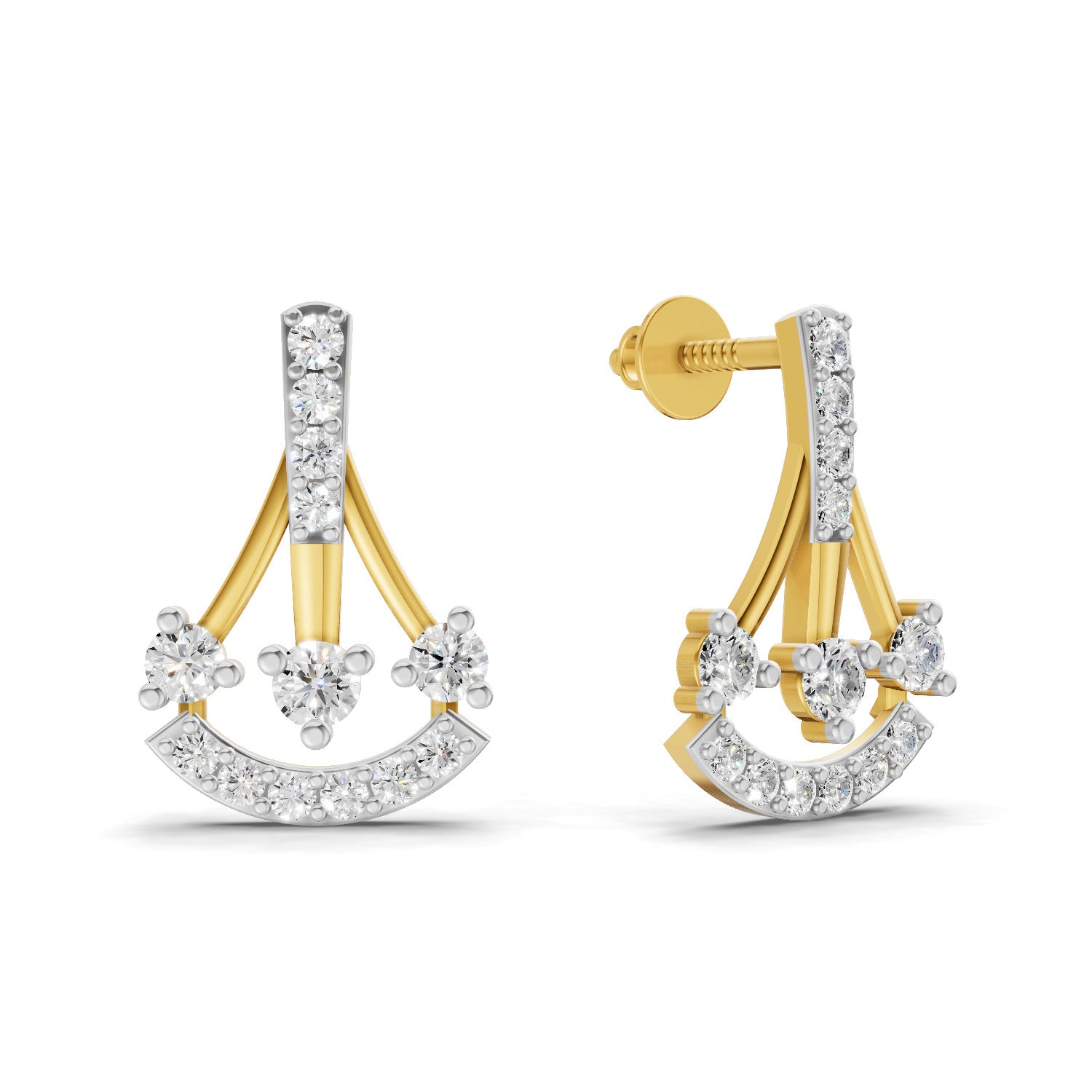 0.46 Carat Trinity Sparkle Earrings 14K