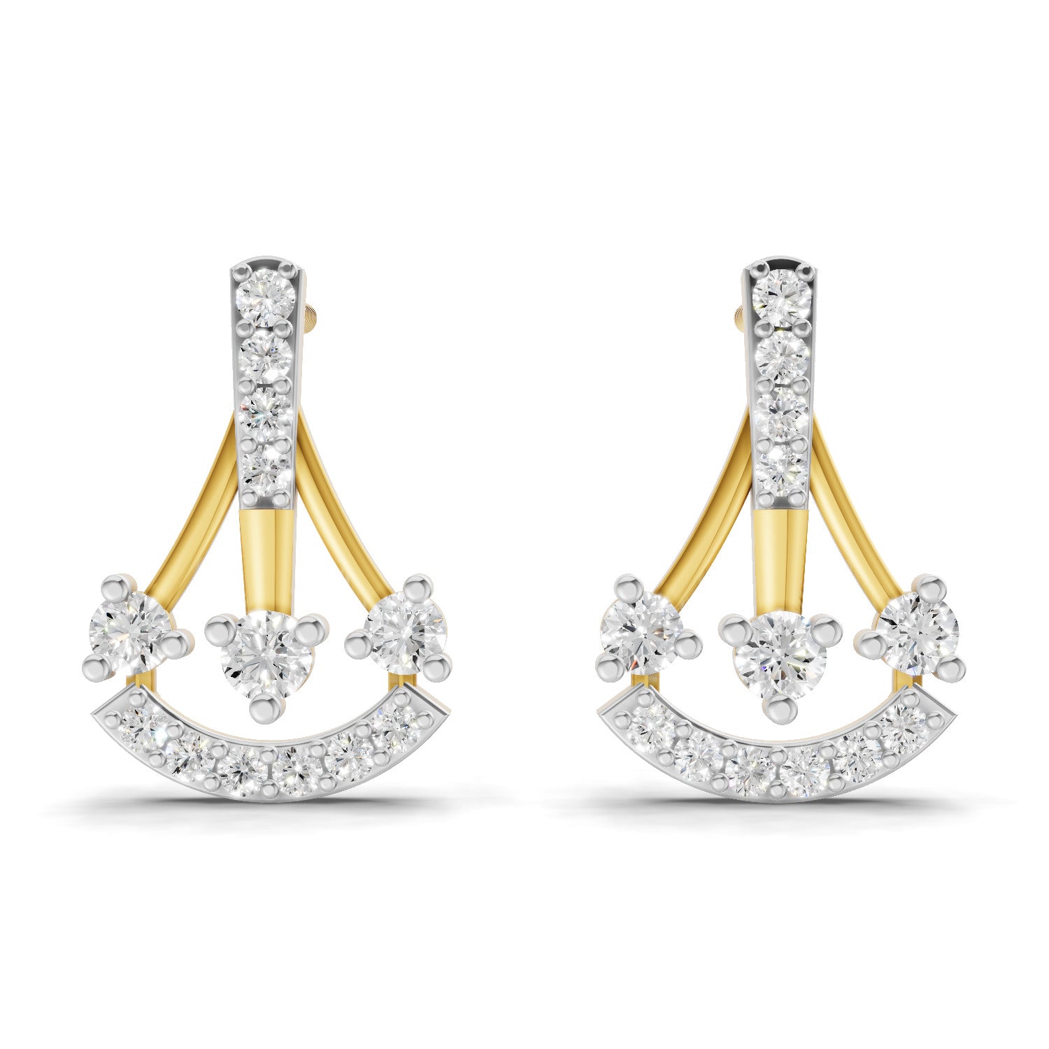 0.46 Carat Trinity Sparkle Earrings 14K