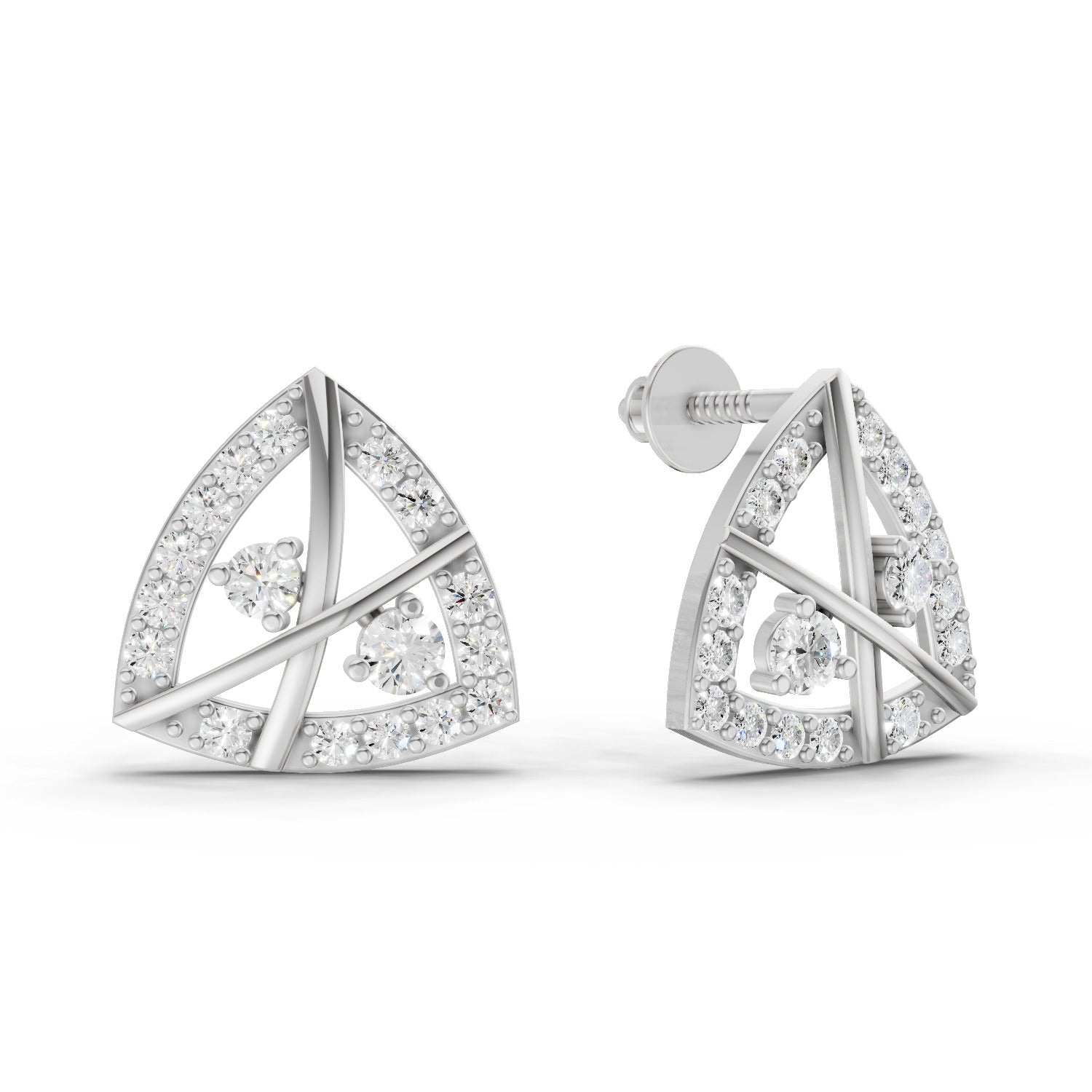 0.45 Carat Facetra Earrings 14K - White Gold