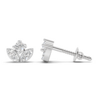 0.23 Carat Leaf Petal Stud Earrings 14K - White Gold