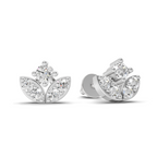 0.23 Carat Leaf Petal Stud Earrings 14K - White Gold