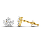 0.23 Carat Leaf Petal Stud Earrings 14K