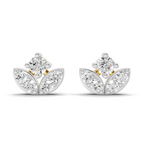 0.23 Carat Leaf Petal Stud Earrings 14K