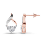 0.94 Carat Platinum And Diamond Stud Earrings 14K - Rose Gold