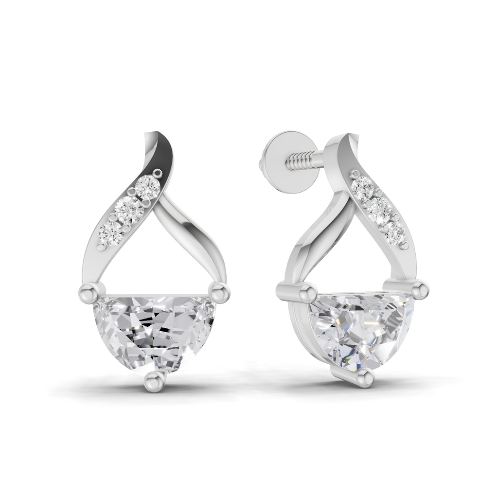 0.94 Carat Platinum And Diamond Stud Earrings 14K - White Gold