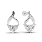 0.94 Carat Platinum And Diamond Stud Earrings 14K - White Gold