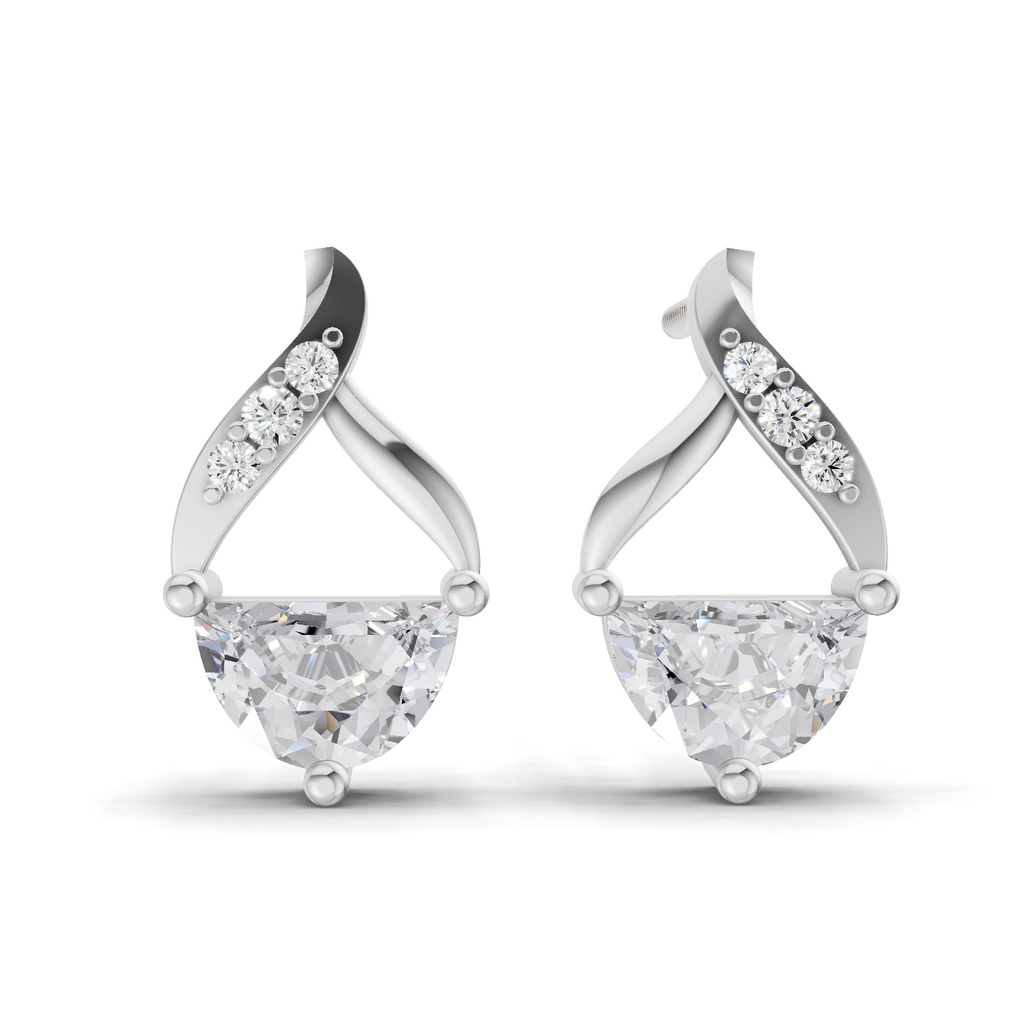 0.94 Carat Platinum And Diamond Stud Earrings 14K - White Gold