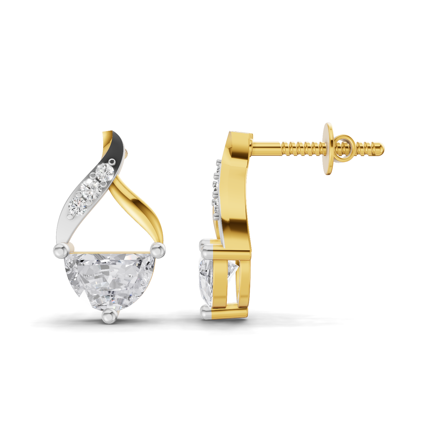 0.94 Carat Platinum And Diamond Stud Earrings 14K