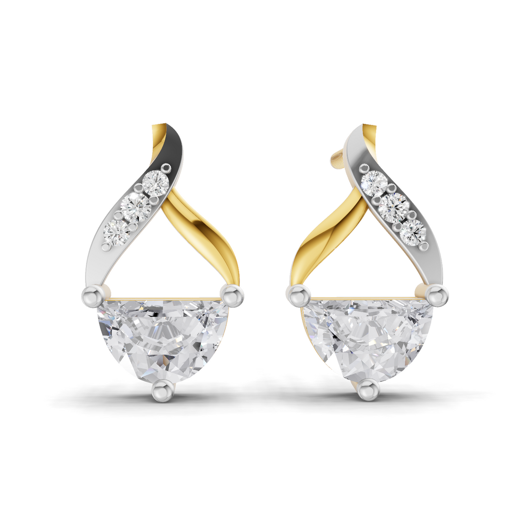0.94 Carat Platinum And Diamond Stud Earrings 14K