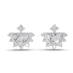 1.11 Carat Half-Moon Halo Studs Earrings 14K - Rose Gold