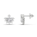 1.11 Carat Half-Moon Halo Studs Earrings 14K - White Gold