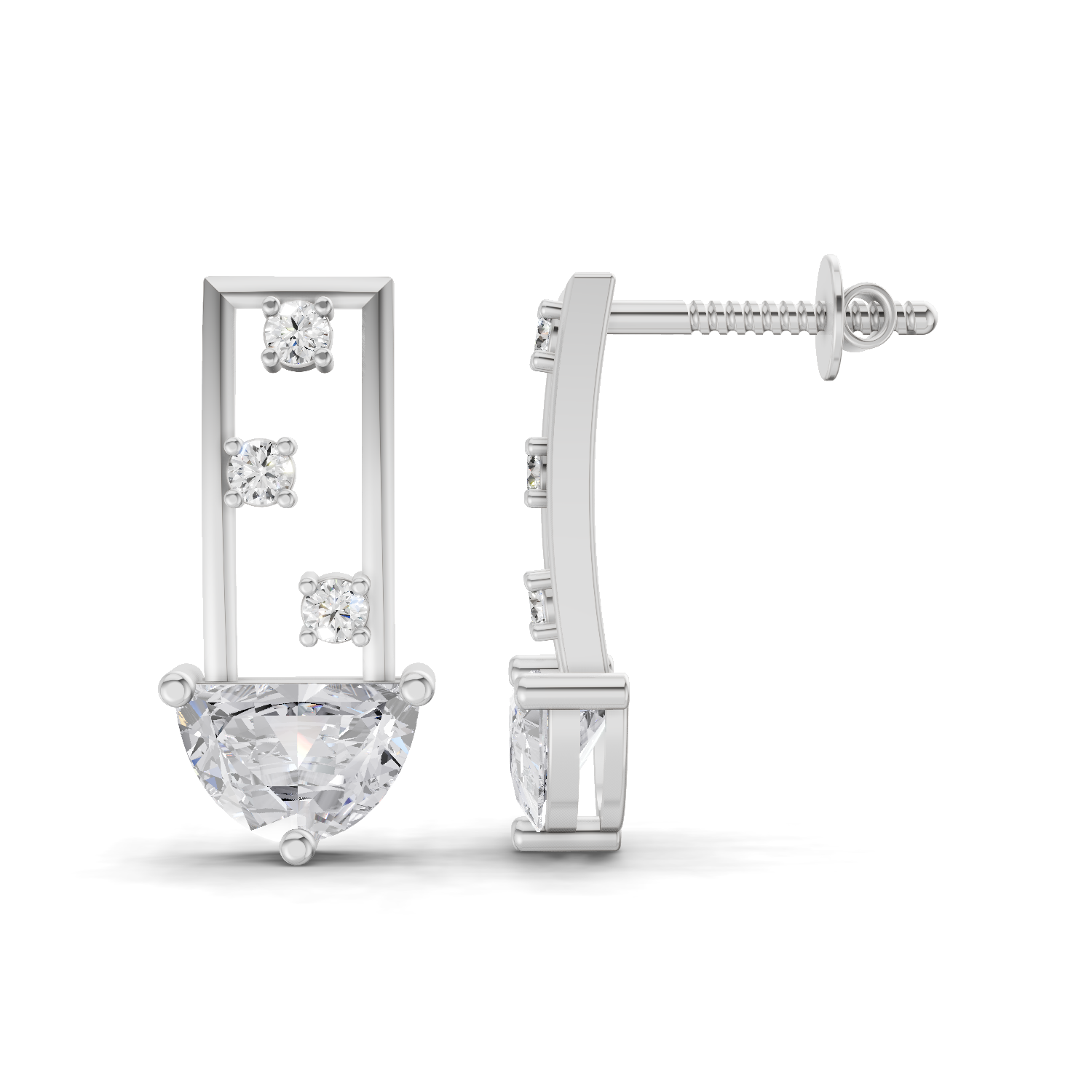 1.44 Carat Eternal Curve Earrings 14K - White Gold