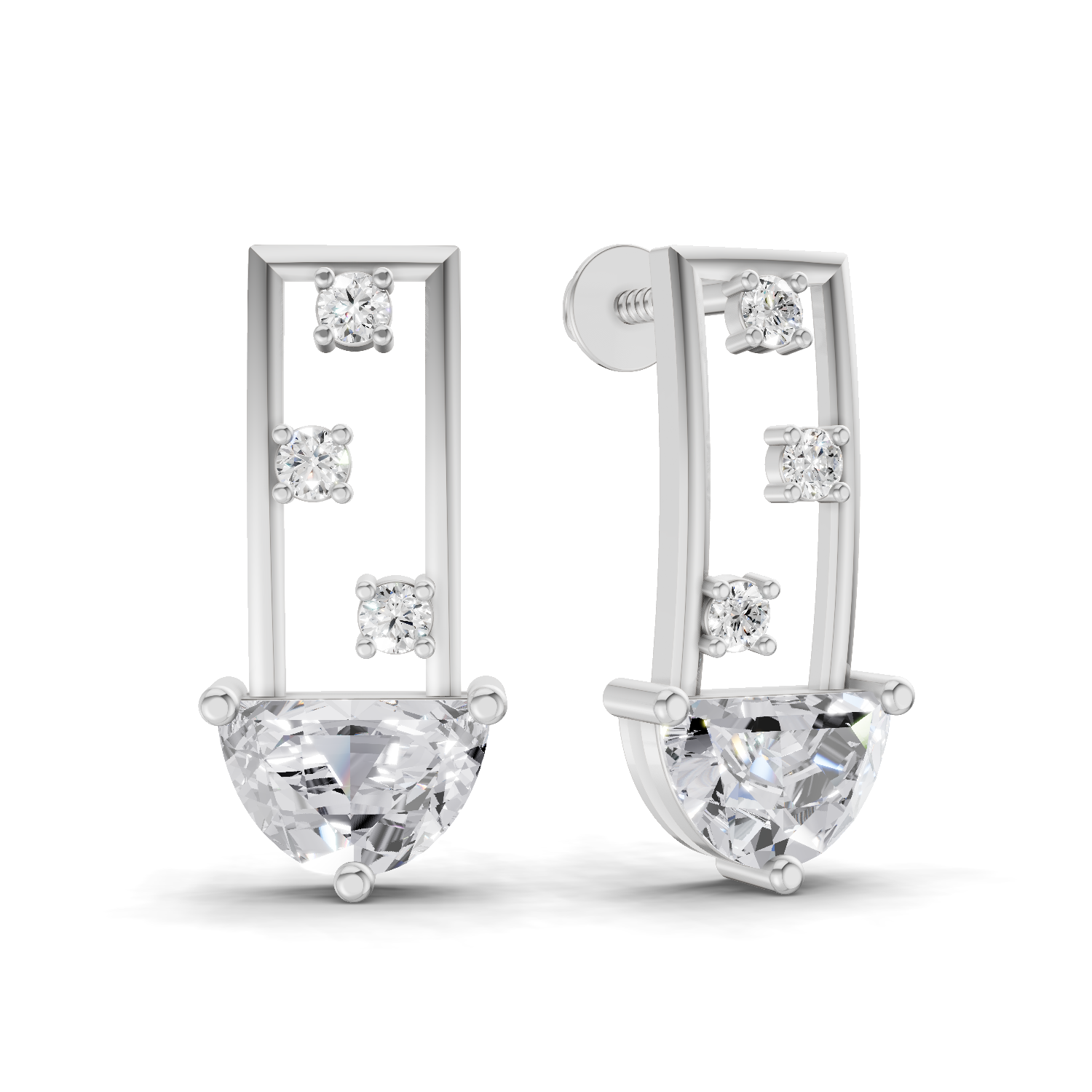 1.44 Carat Eternal Curve Earrings 14K - White Gold