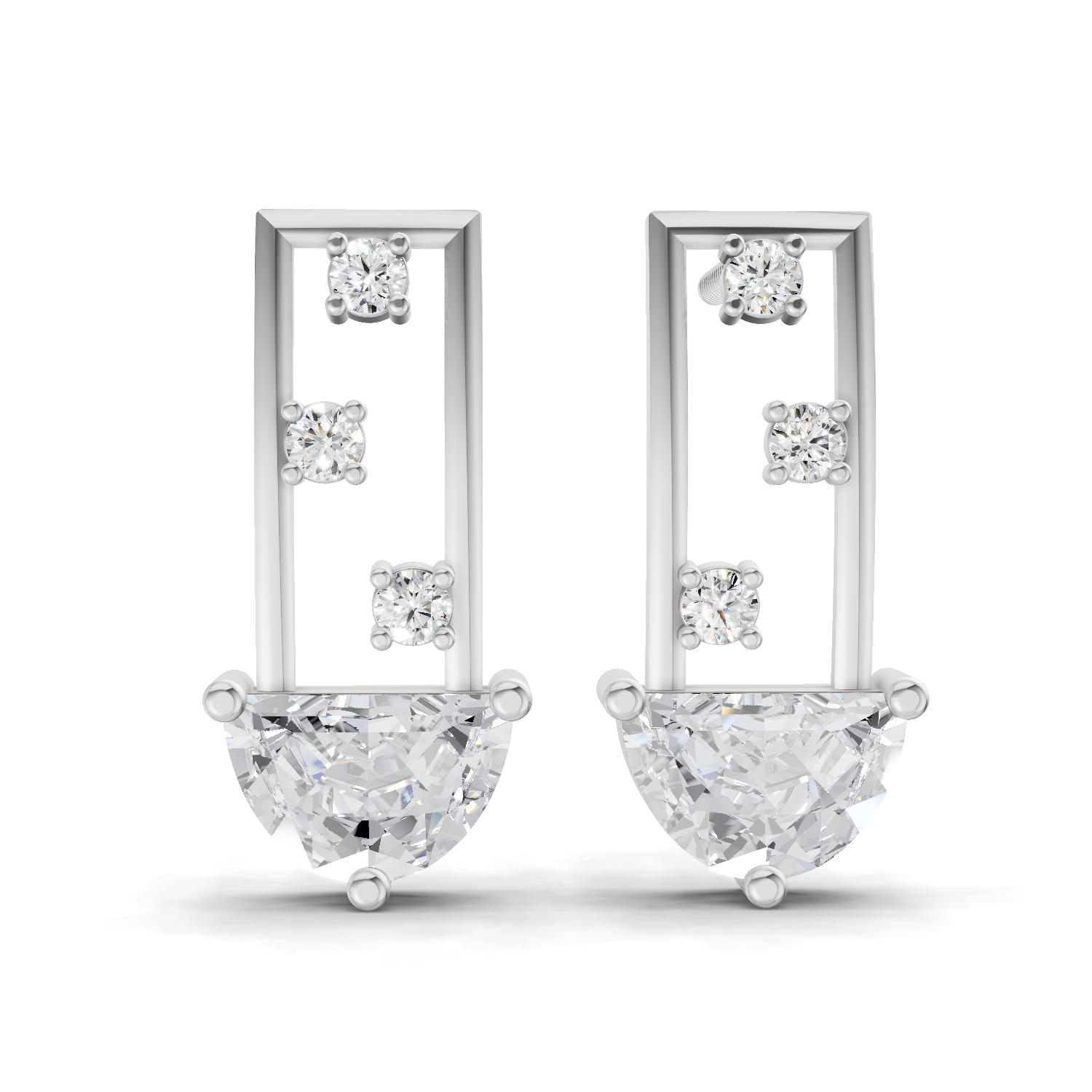 1.44 Carat Eternal Curve Earrings 14K - White Gold