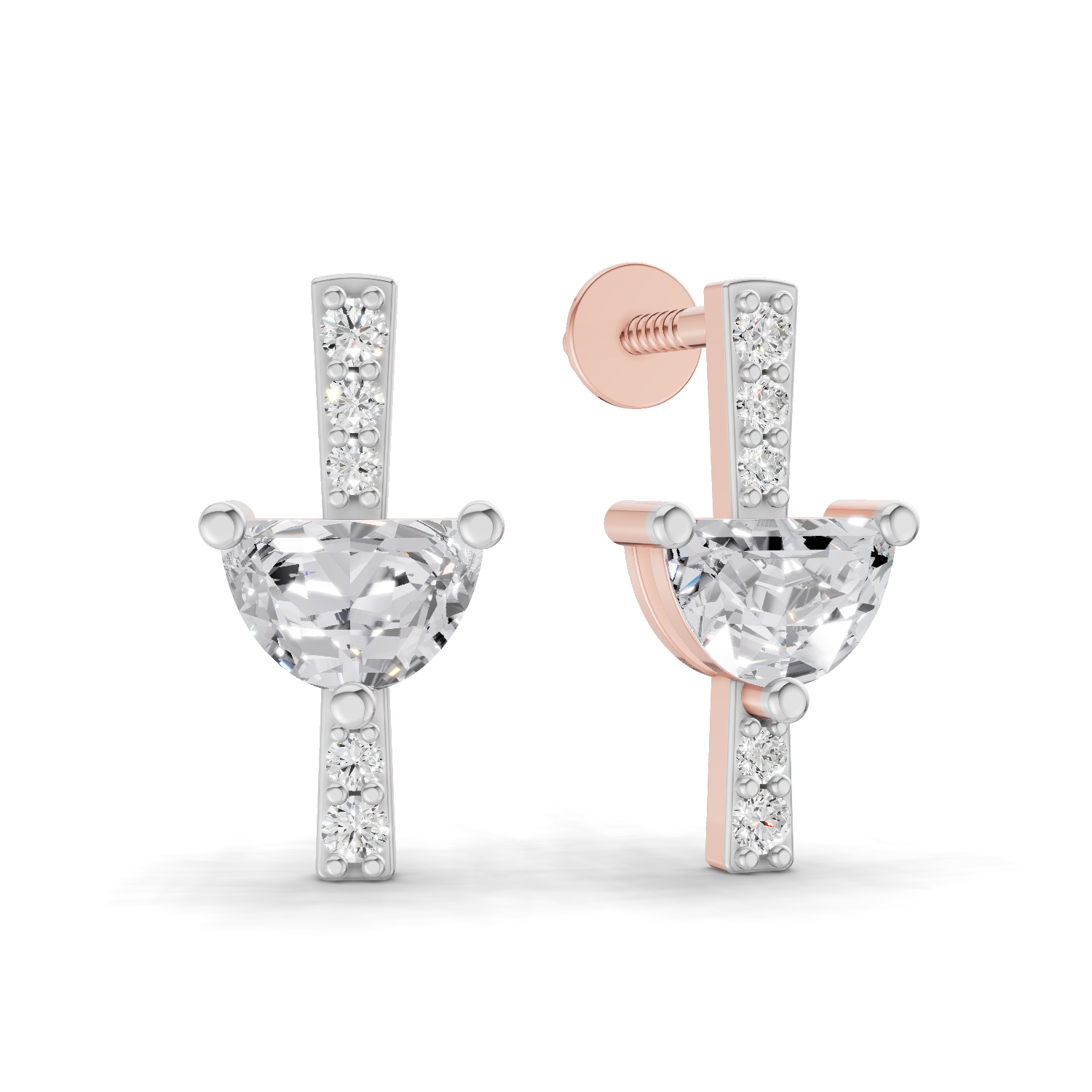 0.84 Carat Luna Drop Earrings 14K - Rose Gold