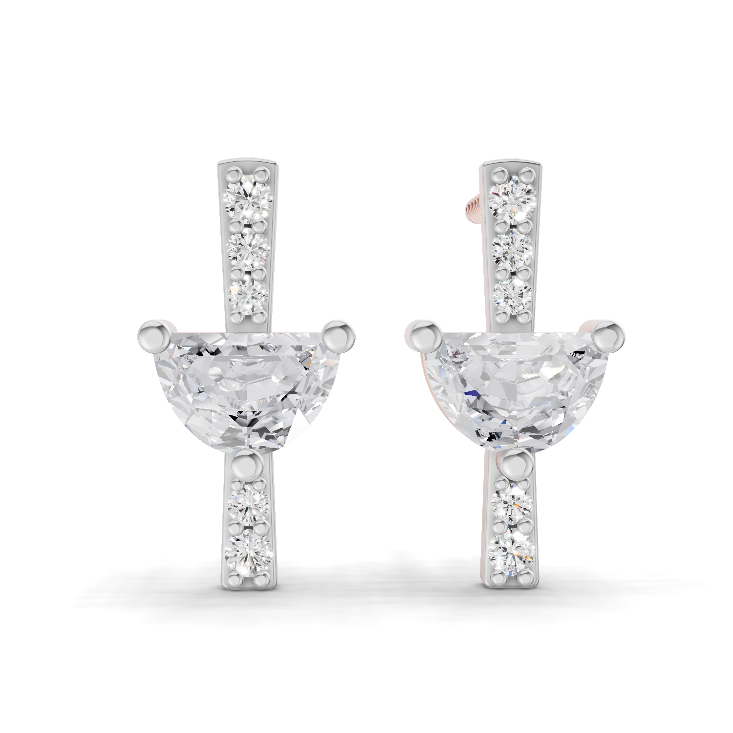 0.84 Carat Luna Drop Earrings 14K - Rose Gold