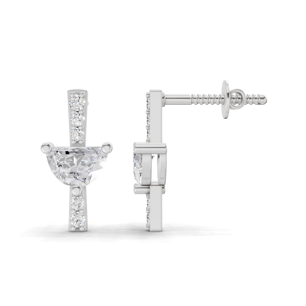 0.84 Carat Luna Drop Earrings 14K - White Gold