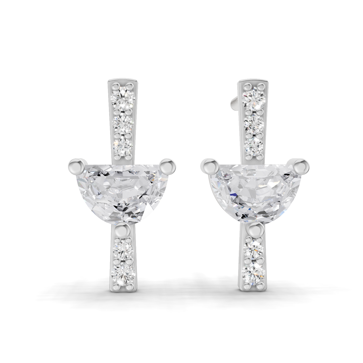 0.84 Carat Luna Drop Earrings 14K - White Gold