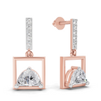 0.93 Carat Trillion Cut Halfmoon Earrings 14K - Rose Gold