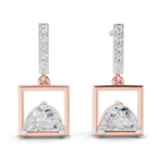 0.93 Carat Trillion Cut Halfmoon Earrings 14K - Rose Gold