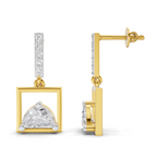 0.93 Carat Trillion Cut Halfmoon Earrings 14K