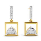 0.93 Carat Trillion Cut Halfmoon Earrings 14K