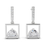 0.89 Carat Floating Dangles Earrings 14K - White Gold
