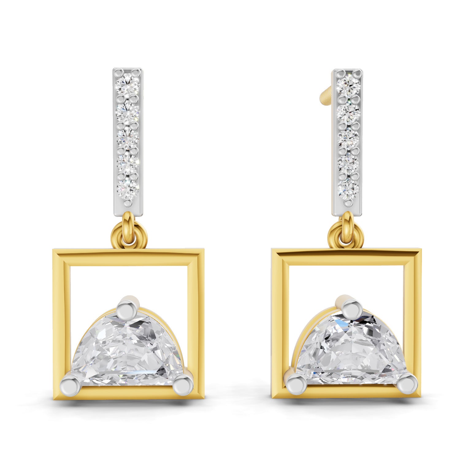 0.89 Carat Floating Dangles Earrings 14K