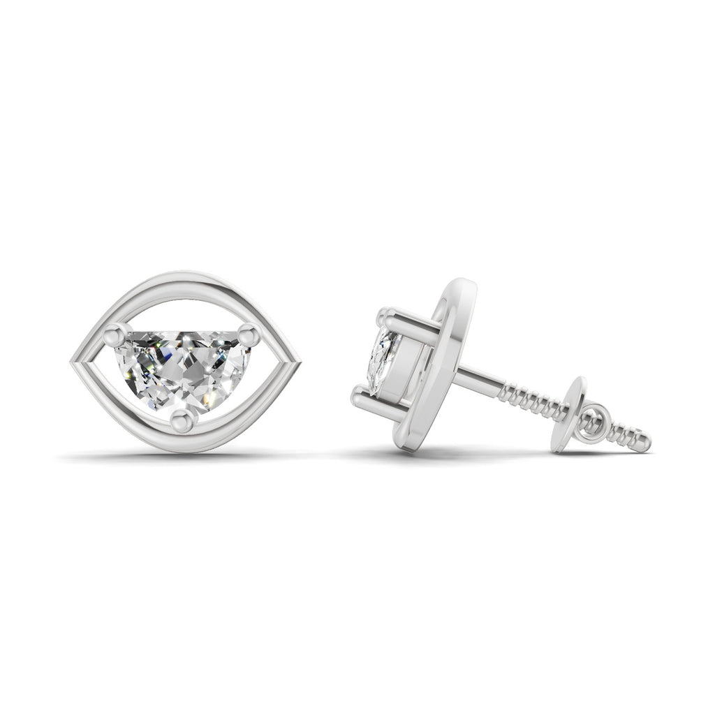 0.7 Carat Floral Earrings 14K - White Gold