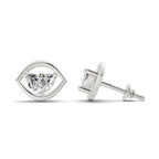 0.7 Carat Floral Earrings 14K - White Gold