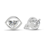 0.7 Carat Floral Earrings 14K - White Gold