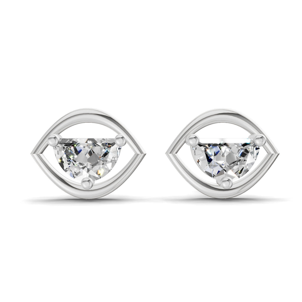 0.7 Carat Floral Earrings 14K - White Gold