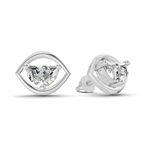 0.91 Carat Eye-Shaped Stud Earrings 14K - White Gold