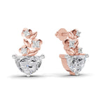 1.15 Carat Floral Trellis Earrings 14K - Rose Gold
