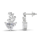 1.15 Carat Floral Trellis Earrings 14K - White Gold