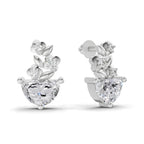 1.15 Carat Floral Trellis Earrings 14K - White Gold