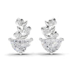 1.15 Carat Floral Trellis Earrings 14K - White Gold